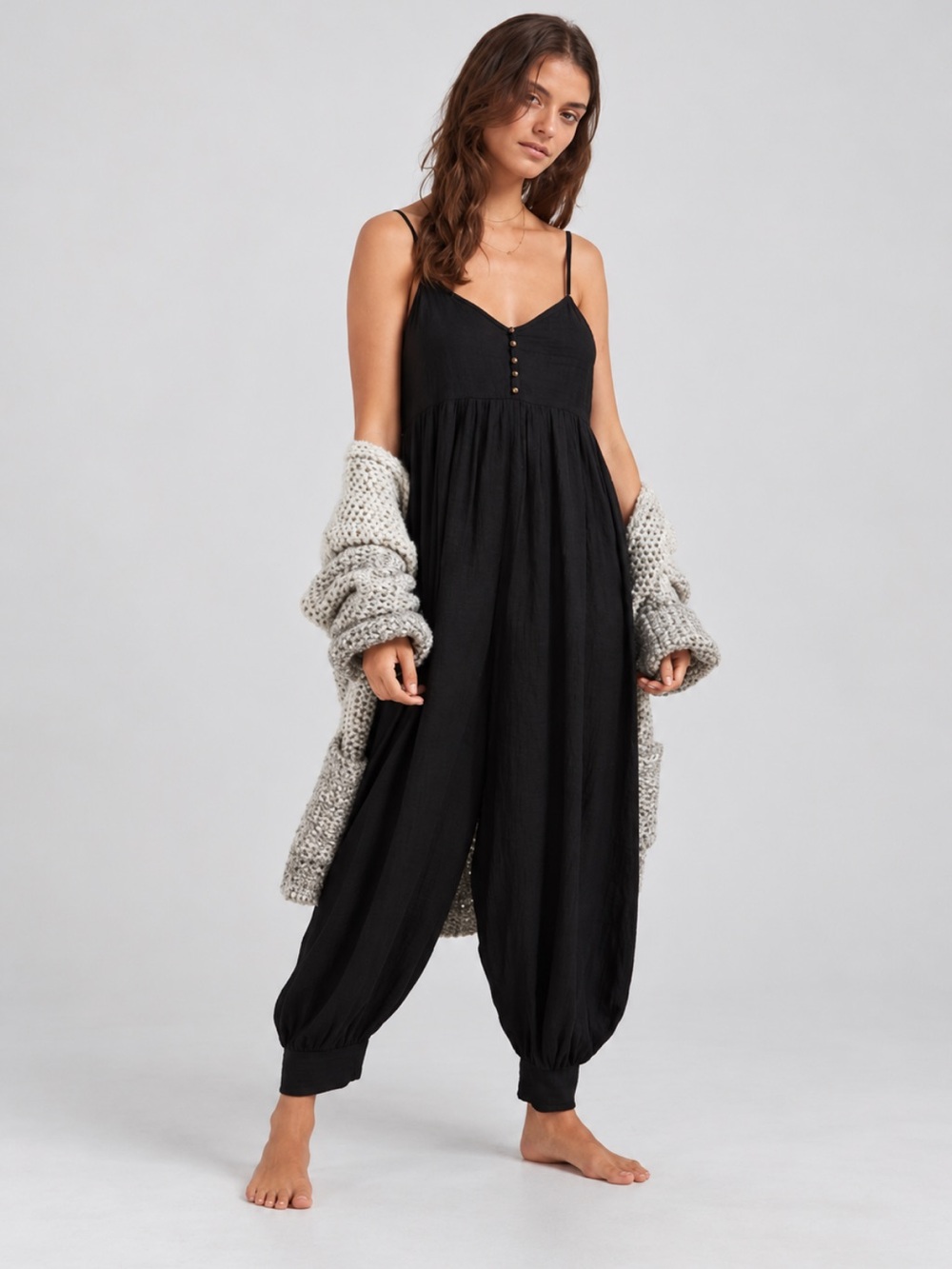 Anthropologie Vega Lounge Jumpsuit in Black